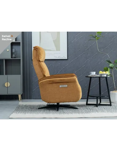 Evoque Dual Motor Electric Swivel Armchair - Amber