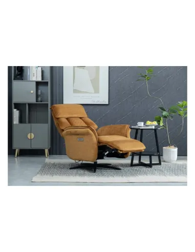 Evoque Dual Motor Electric Swivel Armchair - Amber