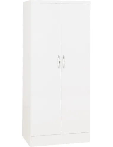 Nevada 2 Door All Hanging Wardrobe - White Gloss