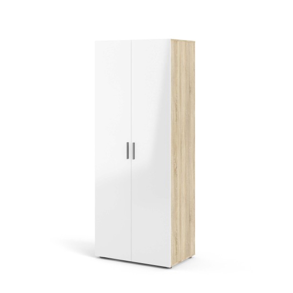 Pepe 2 Door Wardrobe - Oak with White High Gloss