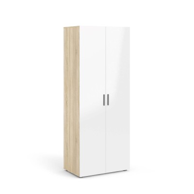 Pepe 2 Door Wardrobe - Oak with White High Gloss