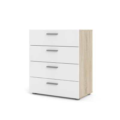 Pepe 4 Drawer Chest  - Oak with White High Gloss