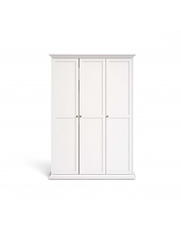 Paris 3 Door Wardrobe - White