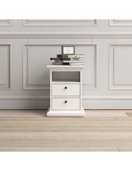 Paris Small Bedside Locker  - White