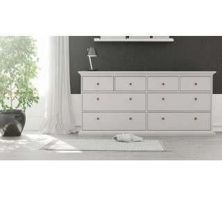 Paris 8 Drawer Chest - White