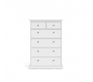 Paris 6 Drawer Chest  - White