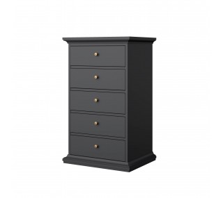 Paris 5 Drawer Chest - Grey