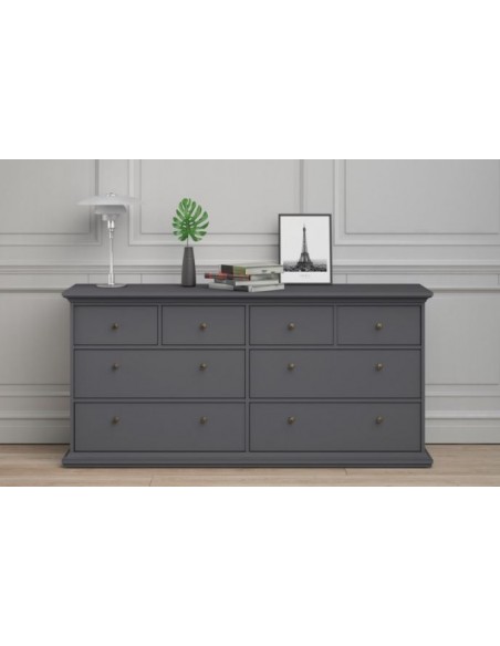 Paris 8 Drawer Chest - Grey