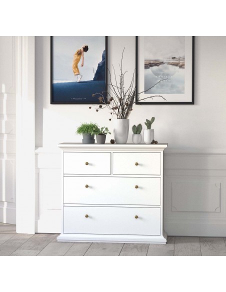 Paris 4 Drawer Chest  - White