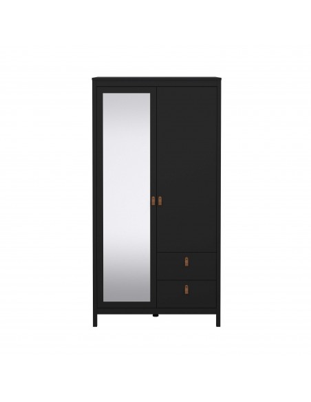 Madrid 2 Door 2 Drawers Wardrobe - Black