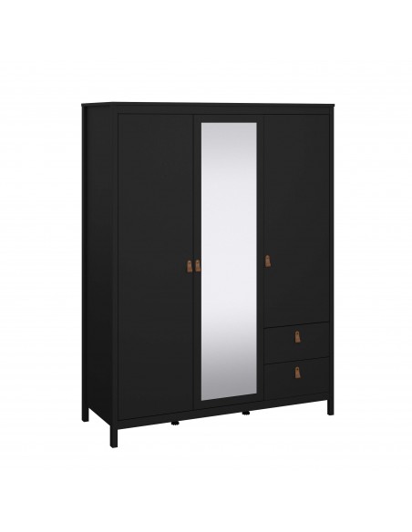 Madrid 2 Doors 2 Drawers Wardrobe - Black