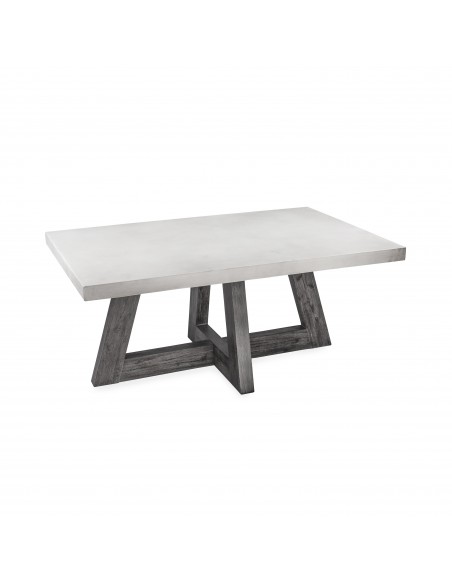 Aurelius Coffee Table - White Concrete/Acacia