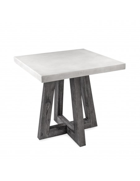 Aurelius Lamp Table - White Concrete/Acacia