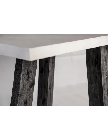 Aurelius Lamp Table - White Concrete/Acacia