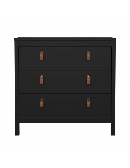 Madrid 3 Drawer Chest - Black