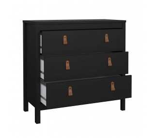 Madrid 3 Drawer Chest - Black