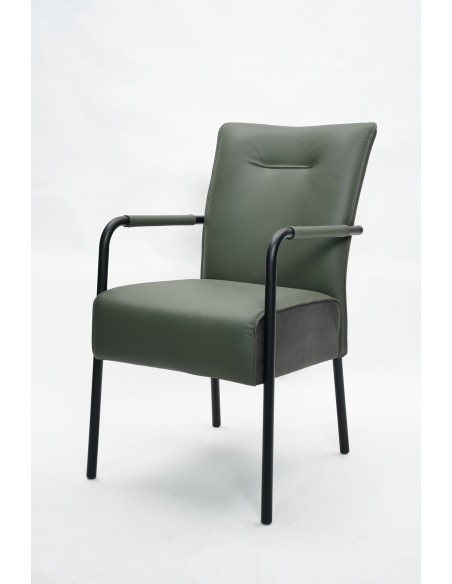 James Dining Chair - Basil Green Leather