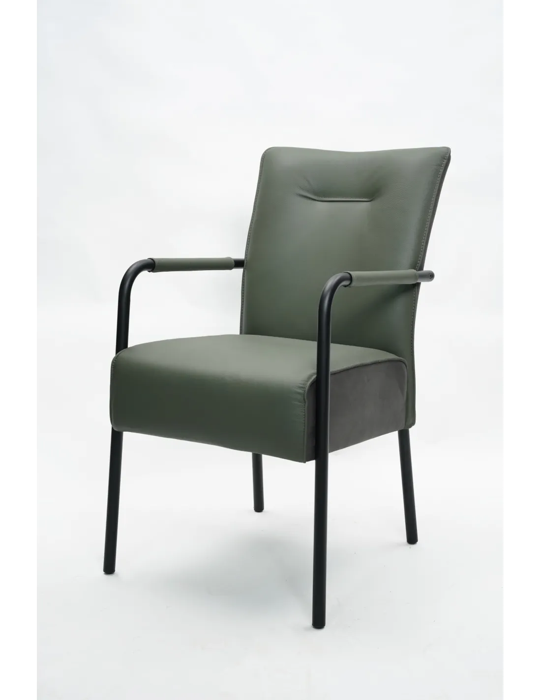 James Dining Chair Basil Green Leather