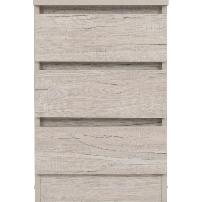 Malvern 3 Drawer Bedside Locker - Urban Snow