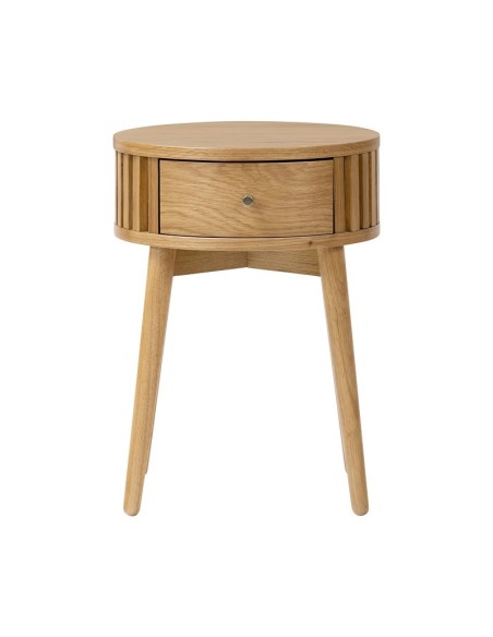 Boardwalk Round Side Table - Natural Oak