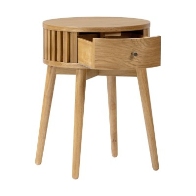 Boardwalk Round Side Table - Natural Oak