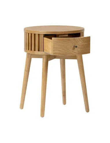 Boardwalk Round Side Table - Natural Oak