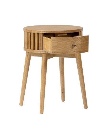 Boardwalk Round Side Table - Natural Oak