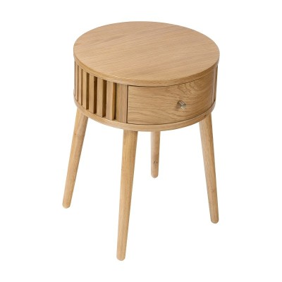 Boardwalk Round Side Table - Natural Oak
