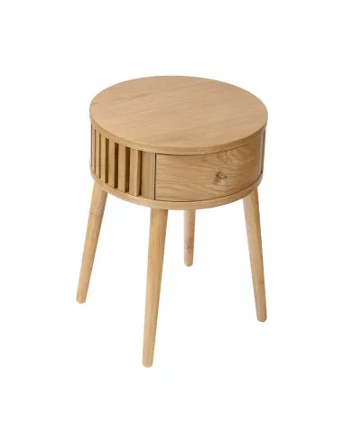 Boardwalk Round Side Table - Natural Oak