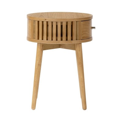 Boardwalk Round Side Table - Natural Oak