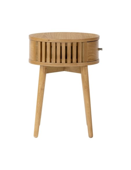 Boardwalk Round Side Table - Natural Oak