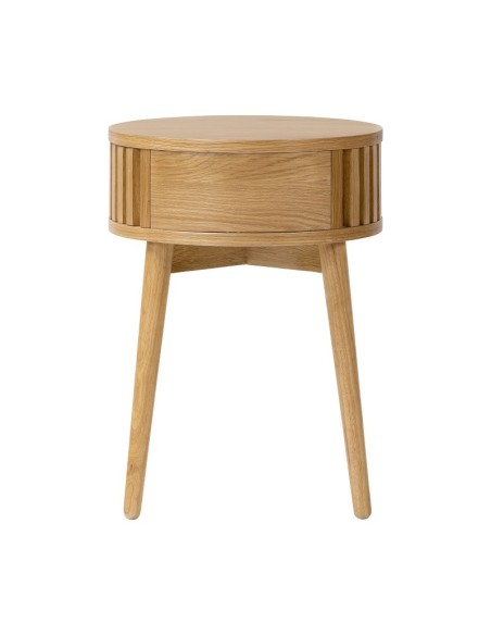Boardwalk Round Side Table - Natural Oak
