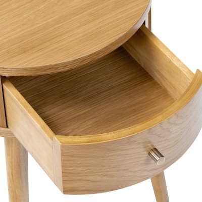 Boardwalk Round Side Table - Natural Oak