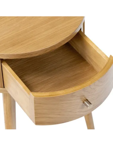 Boardwalk Round Side Table - Natural Oak