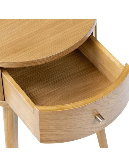 Boardwalk Round Side Table - Natural Oak