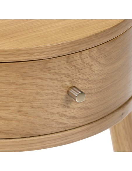 Boardwalk Round Side Table - Natural Oak