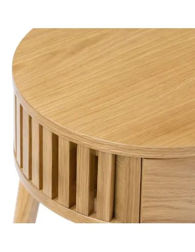 Boardwalk Round Side Table - Natural Oak