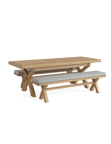 Gia Cross Leg Extending Dining Table - Oak