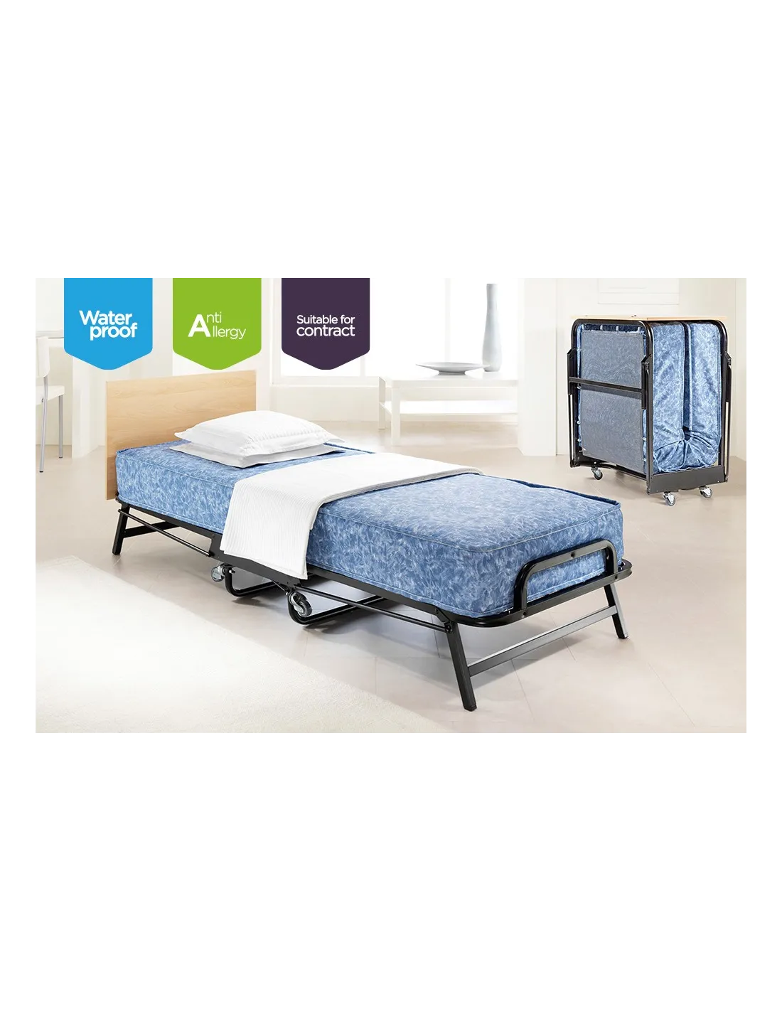 JayBe Crown Windermere Folding Bed with Waterproof Deep Sprung Mattress