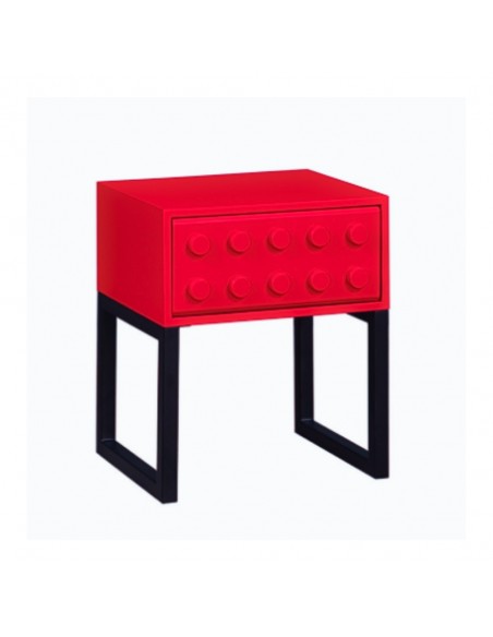 Blox 1 Drawer Bedside Locker - Red