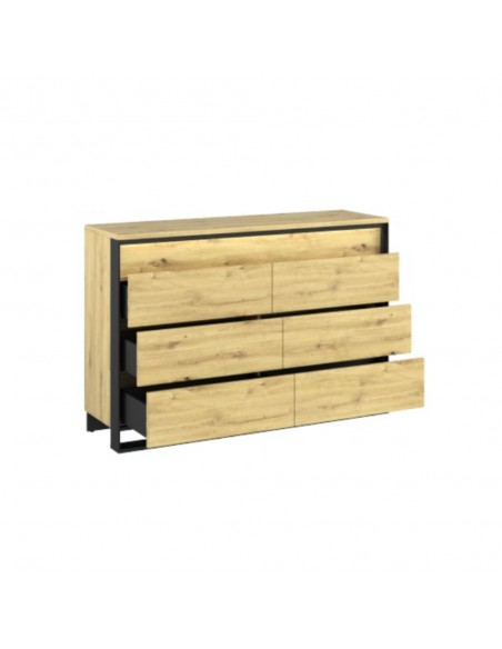 Quant 6 Drawer Chest - Oak Artisan