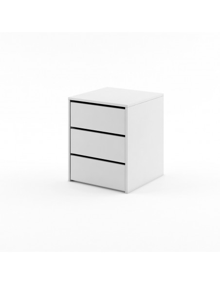 Sliderobe 3 Drawer Bedside Locker - White