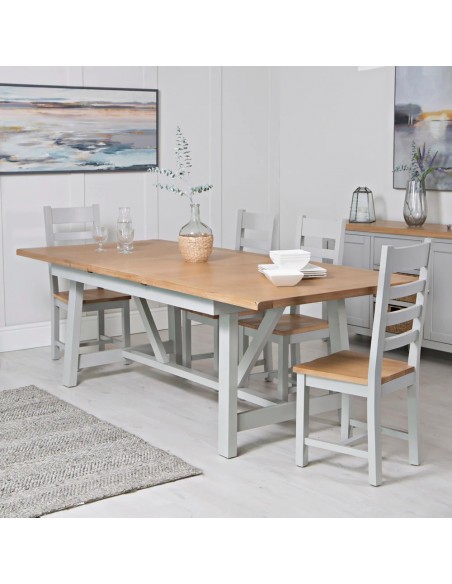 Kallea 1.8m Refectory Butterfly Extending Table - Grey