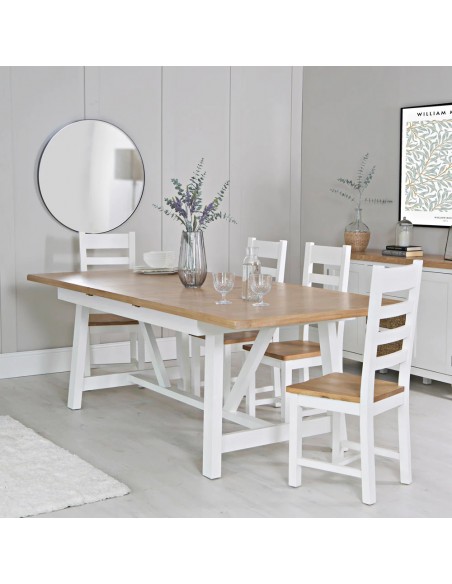 Kallea 1.8m Refectory Butterfly Extending table - White