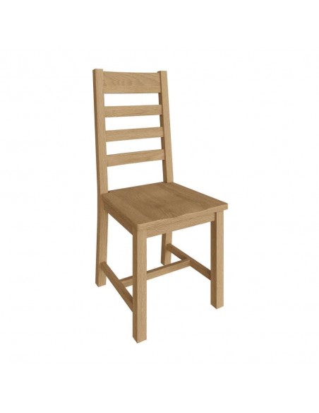 Cotswold Ladder Back Chair Wooden Seat - Oak