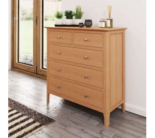 Bristol 2+3 Drawer Chest - Oak