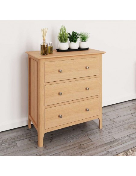 Bristol 3 Drawer Chest - Oak