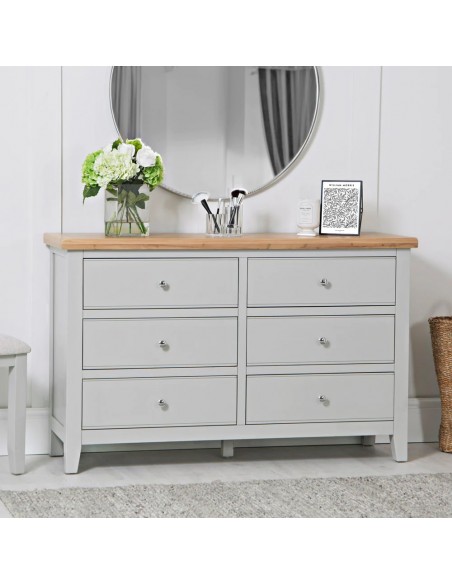 Suffolk 6 Drawer Chest - Grey