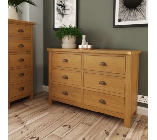 Lusso 6 Drawer Chest - Oak