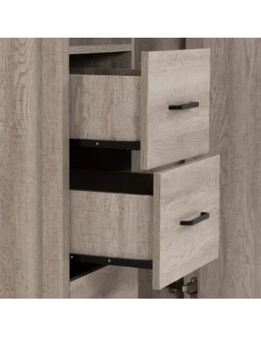Oliver 1 Door 3 Drawer Open Shelf Wardrobe - Light Oak Effect